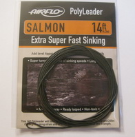  14 ft (4.3 m) polyleader salmon  24 lb (10.9 kg) extra super fast sinking Airflo
